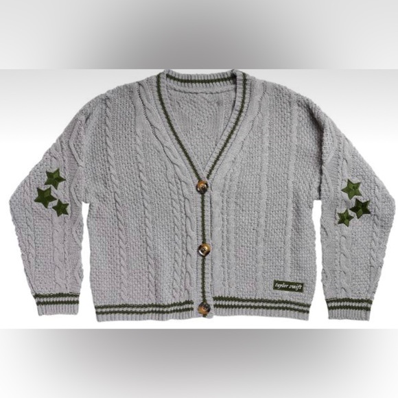 ISO legit Taylor Swift cardigans Folklore, Taylor Swift tag & Holiday green/tan - Picture 7 of 14